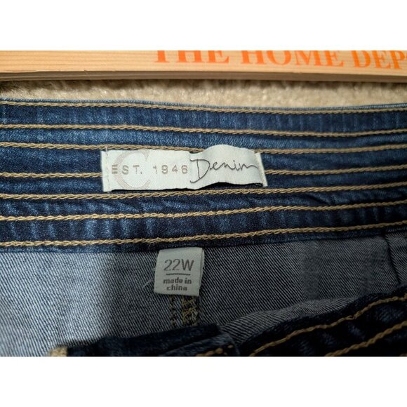 Cato Womens Plus Size 24W Denim Midi Skirt With Pockets & Button Details New - Picture 8 of 8